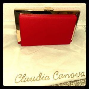 Red clutch bag